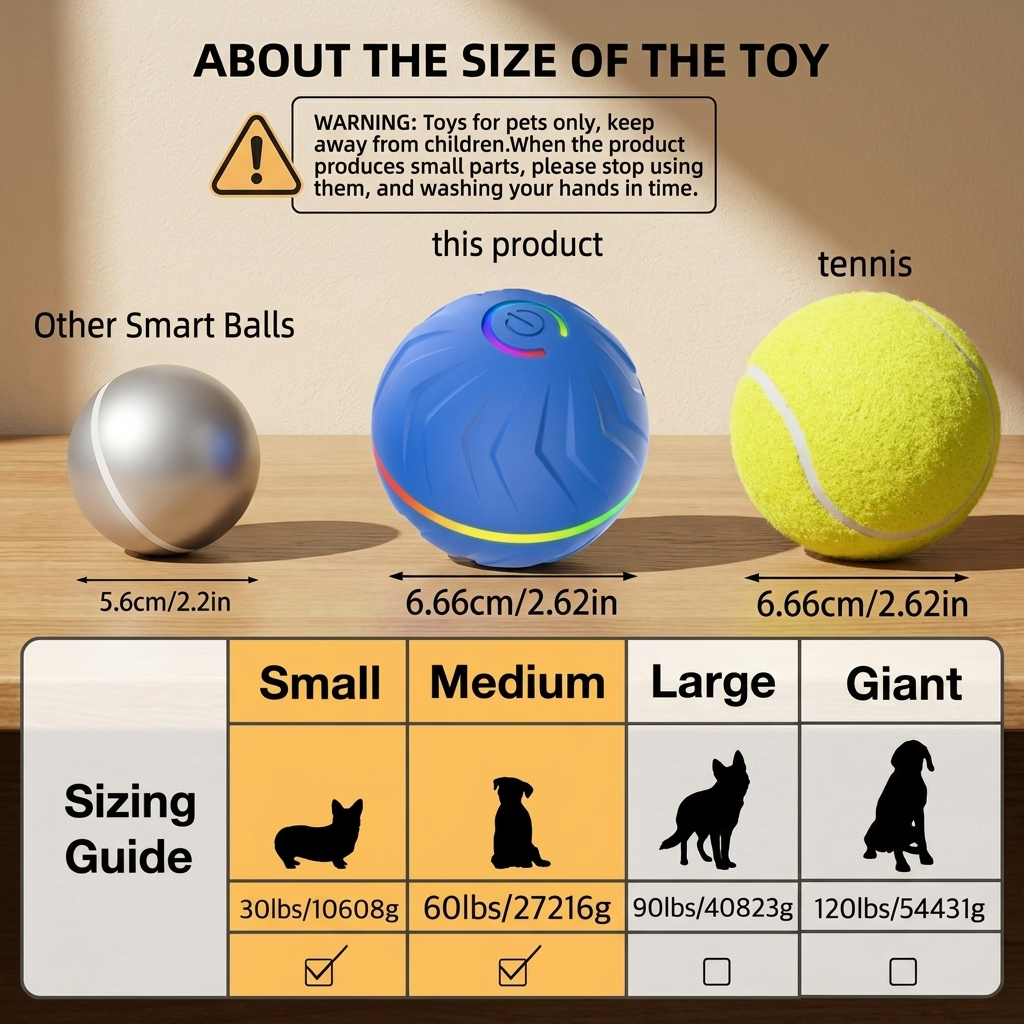 Smart Interactive Dog Ball – Automatic Moving Toy to Keep Dogs Active & Entertained