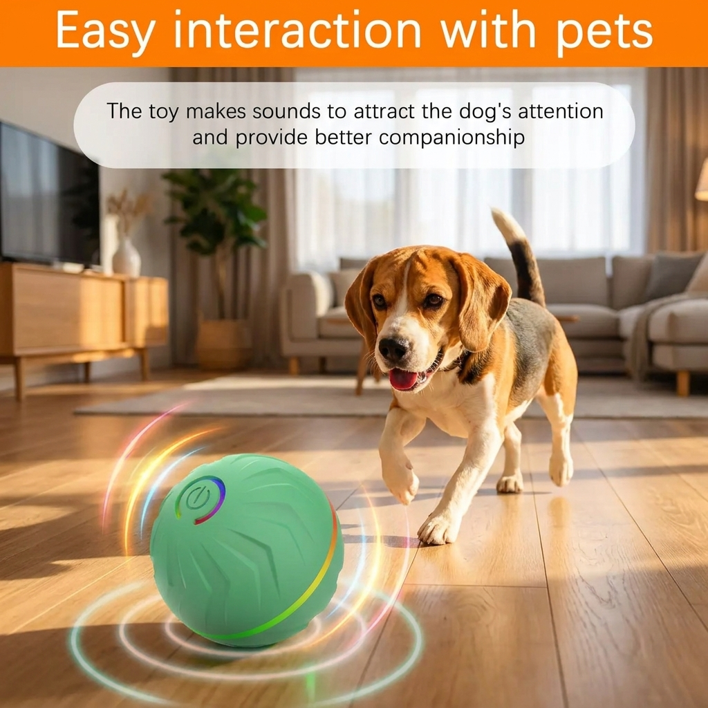 Smart Interactive Dog Ball – Automatic Moving Toy to Keep Dogs Active & Entertained